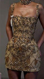Pretty Sheath Square Neck Sleeveless Gold Short Formal 8th Grade Homecoming Dresses Summer Middle School Hoco Dress Homecoming Outfits HZ1121