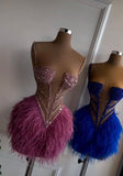 Trendy Sheath Spaghetti Straps Feathers Mini Short Formal 8th Grade Homecoming Dresses Summer Middle School Hoco Dress Homecoming Outfits HZ1121
