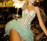 Pretty Sheath Straps Sequin Mint Green Short Formal 8th Grade Homecoming Dresses Summer Middle School Hoco Dress 6th Grade Graduation Outfits HZ1121