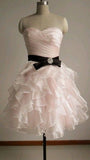 Pretty Ball Gown Sweetheart Pink Tulle Sleeveless Short Formal 8th Grade Homecoming Dresses Summer Middle School Hoco Dress Homecoming Outfits HZ1121