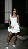 Pretty Sheath Square Neck Sleeveless White Short Formal 8th Grade Homecoming Dresses Summer Middle School Hoco Dress Homecoming Outfits HZ1121