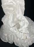 Vintage Wedding Dress 1950s 1940s Mermaid Spaghetti Straps Layers Ruffles White Satin Long Wedding Dresses Bridal Gowns Brides Gown HZ1121