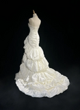 Vintage Wedding Dress 1950s 1940s Mermaid Spaghetti Straps Layers Ruffles White Satin Long Wedding Dresses Bridal Gowns Brides Gown HZ1121
