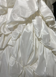 Vintage Wedding Dress 1950s 1940s Mermaid Spaghetti Straps Layers Ruffles White Satin Long Wedding Dresses Bridal Gowns Brides Gown HZ1121