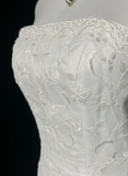 Vintage Wedding Dress 1950s 1940s Mermaid Strapless Lace White Long Wedding Dresses Bridal Gowns Brides Gown HZ1121