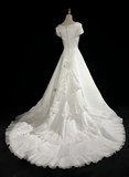Vintage Wedding Dress 1950s 1940s Ball Gown Square Neck Lace White Long Wedding Dresses Bridal Gowns Brides Gown HZ1121