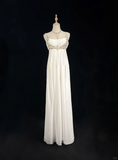 Vintage Wedding Dress 1950s 1940s A line Square Neck Chiffon White Long Wedding Dresses Bridal Gowns Brides Gown HZ1121