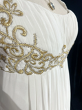Vintage Wedding Dress 1950s 1940s A line Square Neck Chiffon White Long Wedding Dresses Bridal Gowns Brides Gown HZ1121