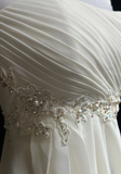 Vintage Wedding Dress A line Strapless Chiffon White Sleeveless Long Beach Wedding Dresses Bridal Gowns Brides Gown With Beads HZ1121