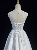 Cute Ball Gown Scoop White Tulle Short Mini Formal 8th Grade Homecoming Dresses Summer Middle School Hoco Dress Homecoming Outfits HZ1121