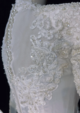 Retro Wedding Dress 1950s 1940s Ball Gown High Neck Lace White Long Sleeves Wedding Dresses Bridal Gowns Brides Gown HZ1121