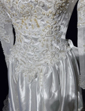 Retro Wedding Dress 1950s 1940s Ball Gown High Neck Lace White Long Sleeves Wedding Dresses Bridal Gowns Brides Gown HZ1121