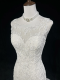 Vintage Wedding Dress 1950s 1940s Mermaid Scoop Lace White Long Wedding Dresses Bridal Gowns Brides Gown HZ1121