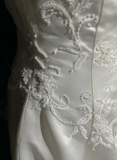 Retro Wedding Dress 1950s 1940s A line Square Neck Satin White Long Wedding Dresses Bridal Gowns Brides Gown HZ1121