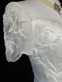 Retro Wedding Dress 1950s 1940s A line Square Neck Satin White Long Wedding Dresses Bridal Gowns Brides Gown HZ1121