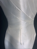 Modest Wedding Dress Sheath Scoop White Satin Summer Short Wedding Dresses Bride Dress Bridal Gowns HZ1121