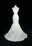 Vintage Wedding Dress 1950s 1940s Mermaid Sweetheart Satin White Long Wedding Dresses Bridal Gowns Brides Gown HZ1121