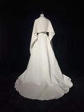 Retro Wedding Dress 1950s 1940s Ball Gown Strapless Satin Lace White Long Wedding Dresses Bridal Gowns Brides Gown HZ1121