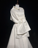 Retro Wedding Dress 1950s 1940s Ball Gown Strapless Satin Lace White Long Wedding Dresses Bridal Gowns Brides Gown HZ1121
