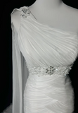 Retro Wedding Dress 1950s 1940s Mermaid One Shoulder Chiffon White Long Wedding Dresses Bridal Gowns Brides Gown HZ1121