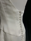 Vintage Wedding Dress 1970s Mermaid Square Neck Satin White Long Wedding Dresses Bridal Gowns Elegant Brides Gown HZ1121
