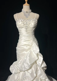 Retro Wedding Dress 1950s 1940s Mermaid Spaghetti Straps Taffeta Long Wedding Dresses Bridal Gowns Brides Gown HZ1121