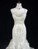 Retro Wedding Dress 1950s 1940s Mermaid Spaghetti Straps Tulle Long Wedding Dresses Bridal Gowns Elegant Brides Gown HZ1121