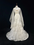 Retro Wedding Dress 1950s 1940s Mermaid Spaghetti Straps Tulle Long Wedding Dresses Bridal Gowns Elegant Brides Gown HZ1121