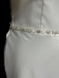 Vintage Wedding Dress 1970s A Line Scoop Neck Satin White Long Wedding Dresses Bridal Gowns Elegant Brides Gown HZ1121