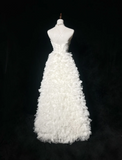 Vintage Wedding Dress 1970s Ball Gown Spaghetti Straps Tulle White Long Wedding Dresses Bridal Gowns Elegant Brides Gown HZ1121