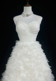 Vintage Wedding Dress 1970s Ball Gown Spaghetti Straps Tulle White Long Wedding Dresses Bridal Gowns Elegant Brides Gown HZ1121