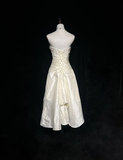 Vintage Wedding Dress 1970s High Low Strapless Lace Ivory Wedding Dresses Bridal Gowns Elegant Brides Gown HZ1121