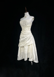 Vintage Wedding Dress 1970s High Low Strapless Lace Ivory Wedding Dresses Bridal Gowns Elegant Brides Gown HZ1121