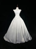 Vintage Wedding Dress 1970s Ball Gown Off The Shoulder Satin White Long Wedding Dresses Bridal Gowns Elegant Brides Gown HZ1121