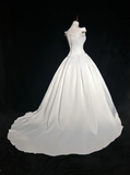 Vintage Wedding Dress 1970s Ball Gown Off The Shoulder Satin White Long Wedding Dresses Bridal Gowns Elegant Brides Gown HZ1121