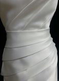 Retro Wedding Dress 1950s 1940s A Line One Shoulder Satin White Long Wedding Dresses Bridal Gowns Brides Gown HZ1121