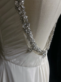 Retro Wedding Dress 1950s 1940s A Line Spaghetti Straps Chiffon White Long Wedding Dresses Bridal Gowns Brides Gown HZ1121