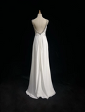 Retro Wedding Dress 1950s 1940s A Line Spaghetti Straps Chiffon White Long Wedding Dresses Bridal Gowns Brides Gown HZ1121