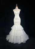 Retro Wedding Dress 1950s 1940s Mermaid Spaghetti Straps White Tulle Long Wedding Dresses Bridal Gowns Elegant Brides Gown HZ1121