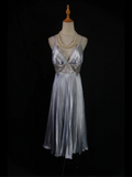 Cute A Line Spaghetti Straps Gray Satin Formal 8th Grade Homecoming Dresses Summer Middle School Hoco Dress Homecoming Outfits HZ1121