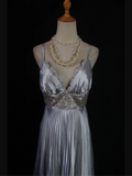 Cute A Line Spaghetti Straps Gray Satin Formal 8th Grade Homecoming Dresses Summer Middle School Hoco Dress Homecoming Outfits HZ1121