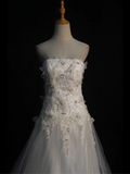 Vintage Wedding Dress 1970s Ball Gown Strapless White Tulle Wedding Dresses Bridal Gowns Elegant Brides Gown HZ1121