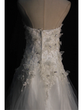 Vintage Wedding Dress 1970s Ball Gown Strapless White Tulle Wedding Dresses Bridal Gowns Elegant Brides Gown HZ1121