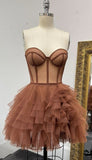 Fancy Short Hoco Dresses A line Sweetheart Tulle Mini Formal 8th Grade Homecoming Dresses Summer Middle School Homecoming Outfits HZ1121