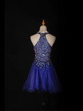 Cute A Line Spaghetti Straps Royal Blue Tulle Formal 8th Grade Homecoming Dresses Summer Middle School Hoco Dress Homecoming Outfits HZ1121