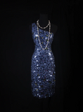 Cute Sheath One Shoulder Navy Blue Sequin Formal 8th Grade Homecoming Dresses Summer Middle School Hoco Dress Homecoming Outfits HZ1121