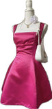 Cute A line Square Neck Sleeveless Hot Pink Short Formal 8th Grade Homecoming Dresses Summer Middle School Hoco Dress Homecoming Outfits HZ1121