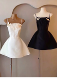 Cute A Line Spaghetti Straps Satin Formal 8th Grade Homecoming Dresses Summer Middle School Hoco Dress Homecoming Outfits HZ1121