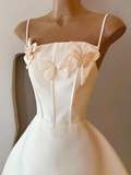 Cute A Line Spaghetti Straps Satin Formal 8th Grade Homecoming Dresses Summer Middle School Hoco Dress Homecoming Outfits HZ1121