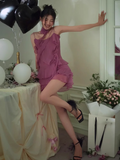 Cute A line Spaghetti Straps Grape Sleeveless Short Formal 8th Grade Homecoming Dresses Summer Middle School Hoco Dress Homecoming Outfits HZ1121